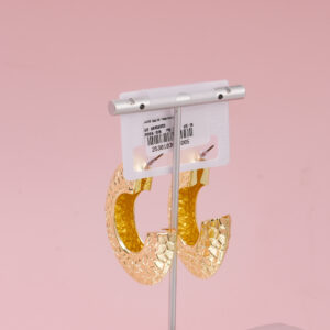 Gold Half-Hoop Luxury Earrings - Image 3