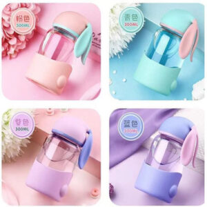 Rabbit glass cup with color box-300ml - Image 1