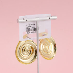 Gold Spiral Luxury Earrings - Image 3