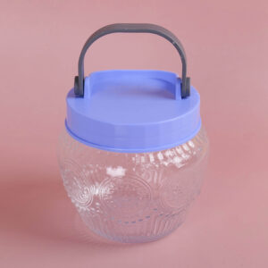 Small Handle Crystal Glass Jar 850ml - Image 1