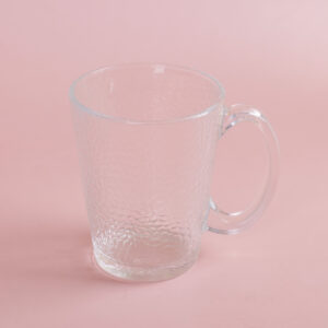Hammered Handle Glass Cup 280ml - Image 1