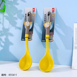 A5831 Two-Tone Bright Yellow Silicone Porridge Spoon (1*20) - Image 1