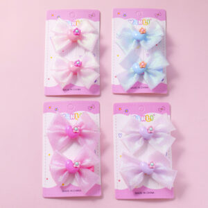 Heart Pearlescent Hair Clips 2pcs - Image 1