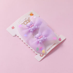 Bear Sequin Gauze Hair Clips 2pcs - Image 3