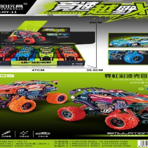 Neon Painted Shell Double Pull-Back Climbing Racing Car (4 Colors Mixed) - Image 1