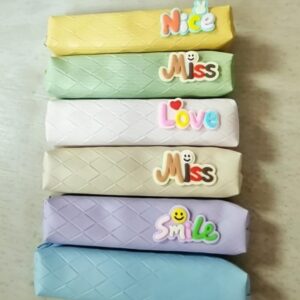 Letter Pattern Plaid Pencil Case - Image 1