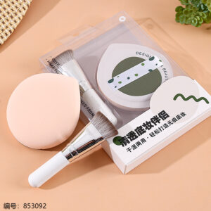 L-B0115 Clear Base Makeup Puff + Brush Set - Image 2