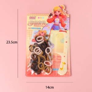 Hang Card Scrunchie and Comb Set – Coffee - Image 2