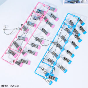 PVC Dipped Rectangular 18-clothes Peg Mixed Color-0053 - Image 3