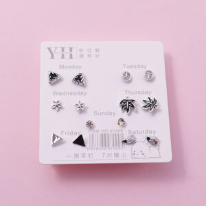 Random Mixed Style Epoxy 7Pairs Earring-2 - Image 1