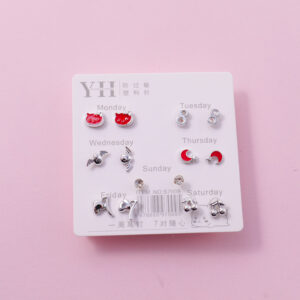 Random Mixed Style Epoxy 7Pairs Earring-5 - Image 1