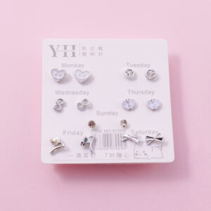 Random Mixed Style Epoxy 7Pairs Earring-1 - Image 1