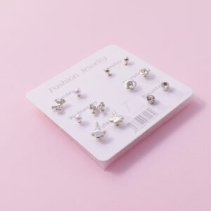 Random Mixed Style Silver 6Pairs Earring-2 - Image 2