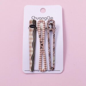 Happy Cat Acrylic Hair Clip3pcs - Image 1