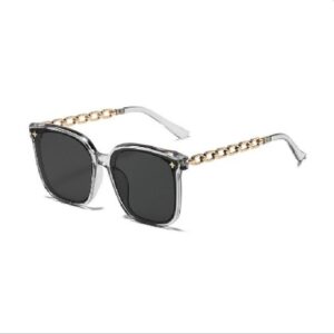 Translucent Grey Frame and Gold Temples Women's Sunglasses 3058 - Image 1