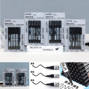 Oil-based marker 5pcs set (3pcs black, 1pc blue and 1pc red)-XX-0680 - Image 1