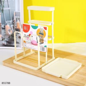 1005 Iron Knife Holder with Drain Tray (Cream White) - Image 2