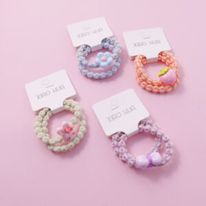 Flower Bunny Kids Hair Ties 2pcs - Image 1