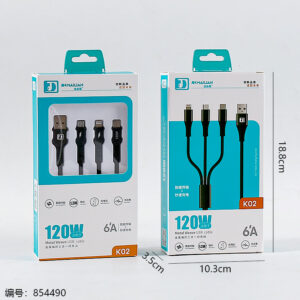 K02 Metal Weave 1-to-3 Super Fast Charging Cable (1.2m) - Image 3