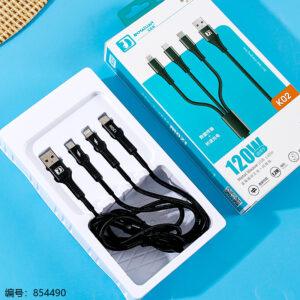 K02 Metal Weave 1-to-3 Super Fast Charging Cable (1.2m) - Image 4