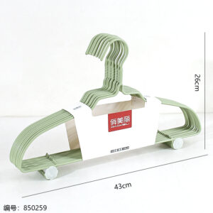 0008 PVC-Coated Shoulder Clothes Hanger 10pcs/Set - Image 3