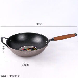 Abbofi 32 Wood and Stone Wok with Ears - Image 3