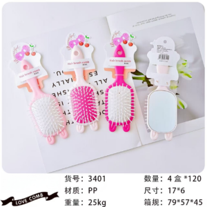 Pink Series Bunny Ear Mirror Brush 3401 - Image 1