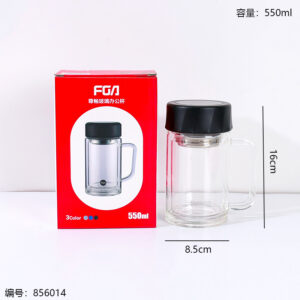 125 Double-Layer Glass Office Cup 450ml - Image 3
