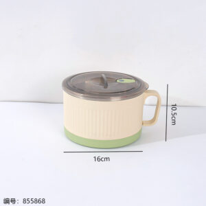 2488 Large Striped Stainless Steel Instant Noodle Bowl - Image 3