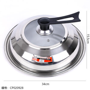 34cm Non-Magnetic Visible Elegant Pot Lid / Standing Handle - Image 3