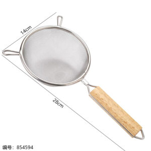 8198 Clamp Wood 14cm Mesh Strainer - Image 4