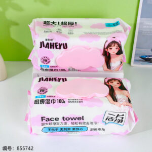 2220 Pink Large Kitchen Wet Wipes - Image 1