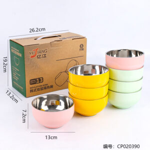 13cm Double-Layer Colorful Bowl / 8pcs - Image 3