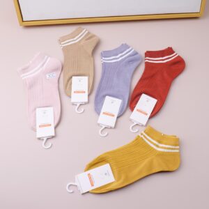 Striped colored ladies' socks - Image 1