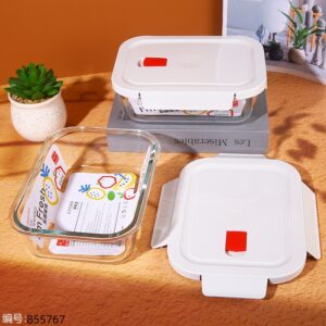 8004 Rectangular Glass Food Storage Container 1040ml - Image 1