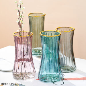 Gold Rim Decor Vase-3 Colors Random-2146 - Image 3