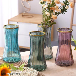 Gold Rim Decor Vase-3 Colors Random-2146 - Image 4