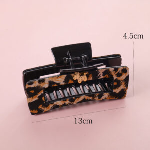 Leopard Print Square Hair Claw 13cm - Image 3