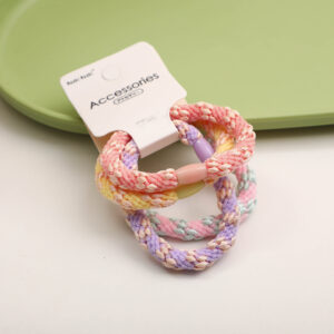 Textured Color Hair Ties 4pcs - 1 - Image 1