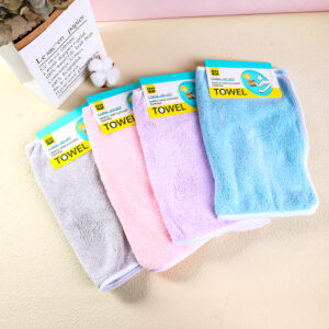 Coral velvet simple and elegant hemmed towel 30*16-8006 - Image 3