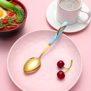 Feather ceramic handle spoon - Image 2
