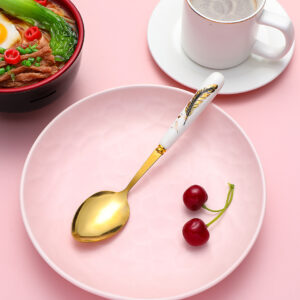 Feather ceramic handle spoon - Image 8