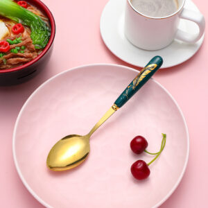 Feather ceramic handle spoon - Image 9