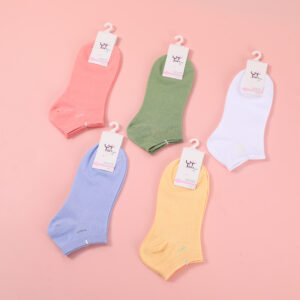 Special Offer-Letter Embroidered Solid Color Women's Ankle Socks - Image 1