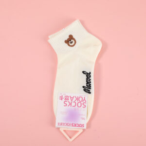 Special Offer-Black & White Stripe Embroidered Women's Ankle Socks-18 - Image 2