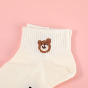 Special Offer-Black & White Stripe Embroidered Women's Ankle Socks-18 - Image 3
