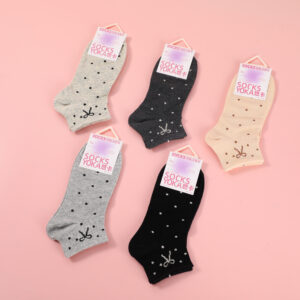 Polka Dot & Striped Bow Women's Mid-Calf Socks – 6 - Image 1
