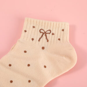 Polka Dot & Striped Bow Women's Mid-Calf Socks – 6 - Image 3