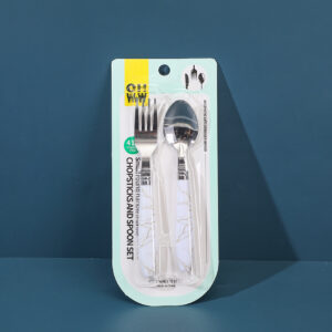 Small marble texture bowling fork and spoon set-3152 - Image 3