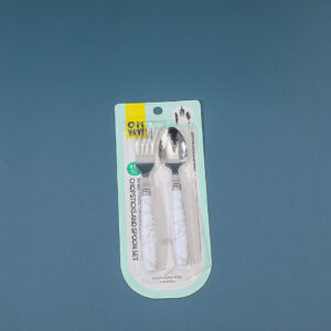 Small marble texture bowling fork and spoon set-3152 - Image 4